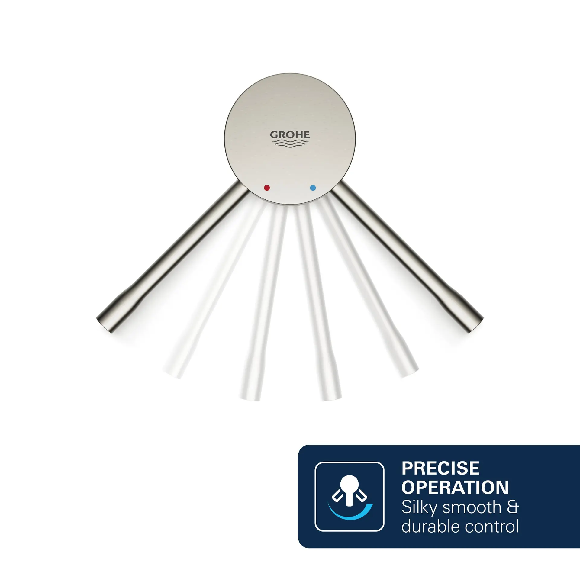 Baterie lavoar L incastrata, instalare cu 2 gauri, supersteel, Grohe Essence [2]
