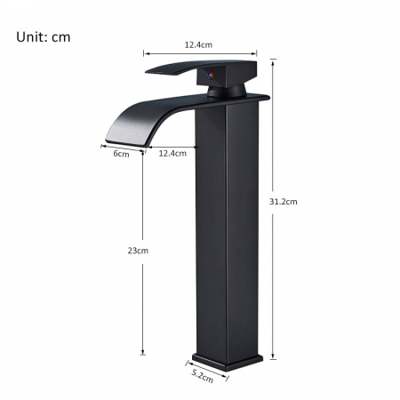 Baterie lavoar negru mat cu montare pe blat, Milly [6]