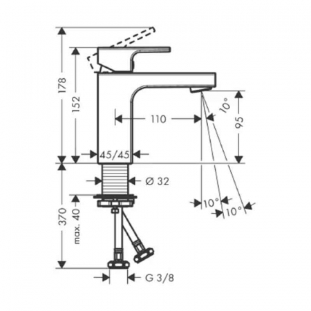 Baterie lavoar, negru mat, Hansgrohe Vernis Shape 100 [1]