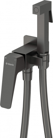 Baterie bideu incastrata cu para de dus, titan, Deante Blur