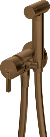 Baterii bideu - Baterie pentru bideu bronz periat, ingropat, cu dus de mana, Deante Silia