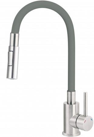 Bucatarie - Baterie pentru chiuveta bucatarie, antracit, cap mixer, pipa flexibila, 2 tipuri de jet, Deante Luno