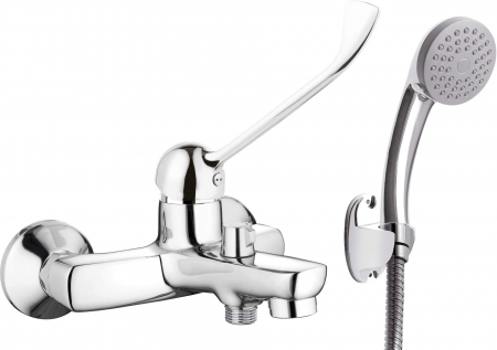 Baie - Baterie pentru cada, crom, cu set dus inclus, maner clinic Deante Boro