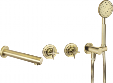 Baterii cada - Baterie pentru cada, montaj ingropat, cu set de dus, alama, Deante Temisto