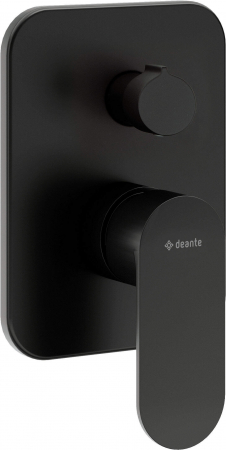 Baterie pentru dus, negru, cu comutator, pentru corp ingropat, Deante Alpinia