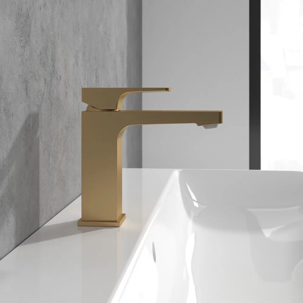 Baterie pentru lavoar, auriu periat, Villeroy&Boch Architectura Square [3]