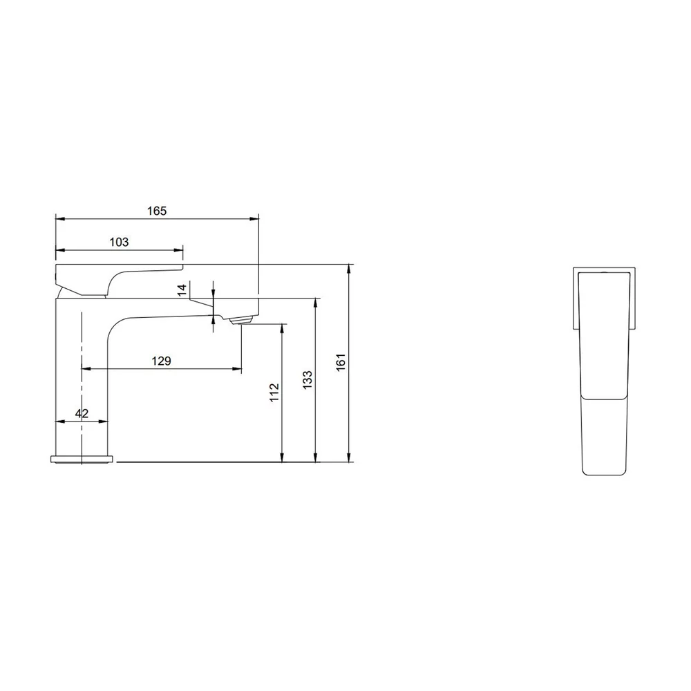 Baterie pentru lavoar, auriu periat, Villeroy&Boch Architectura Square [5]