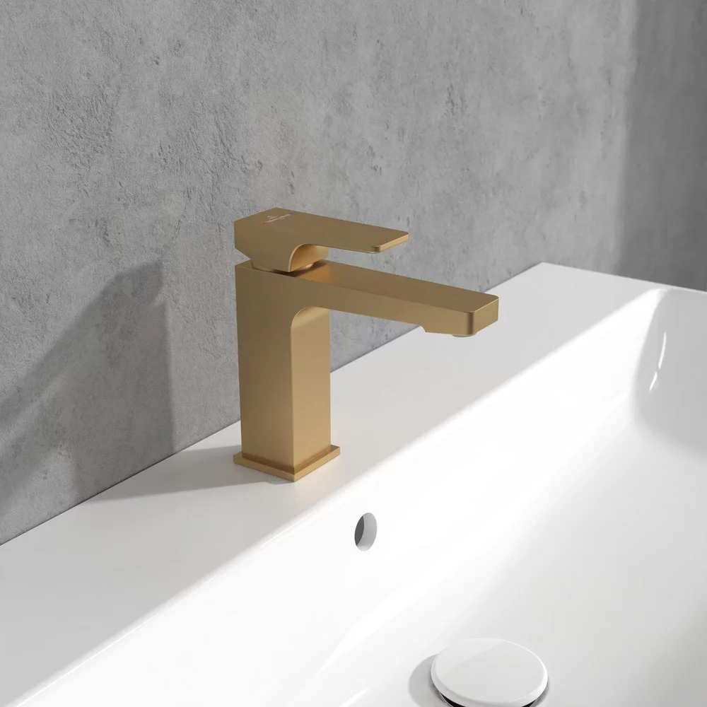 Baterie pentru lavoar, auriu periat, Villeroy&Boch Architectura Square [1]
