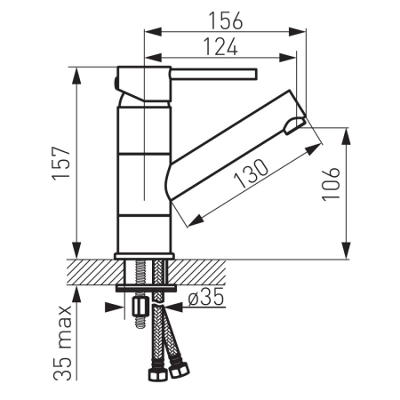 Baterie pentru lavoar cu ventil click-clack inclus, crom lucios, FDesign Flusso [1]