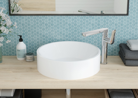 Baterie inalta de lavoar crom lucios, montaj pe blat Deante Coriander [1]