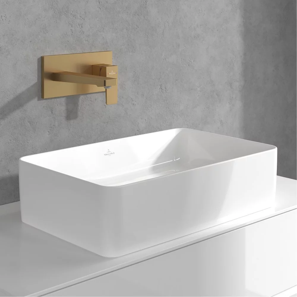 Baterie pentru lavoar, montaj incastrat, auriu periat,  Villeroy&Boch Architectura Square [1]