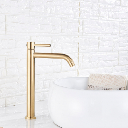Baterii lavoare - Baterie lavoar aurie cu montare pe blat, slim Wasser Gold