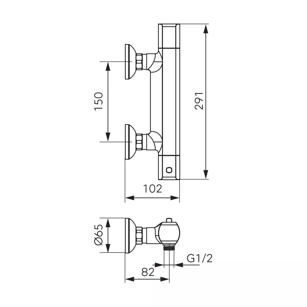 Baterie perete dus termostatata, crom, FDesign Stabilla [1]