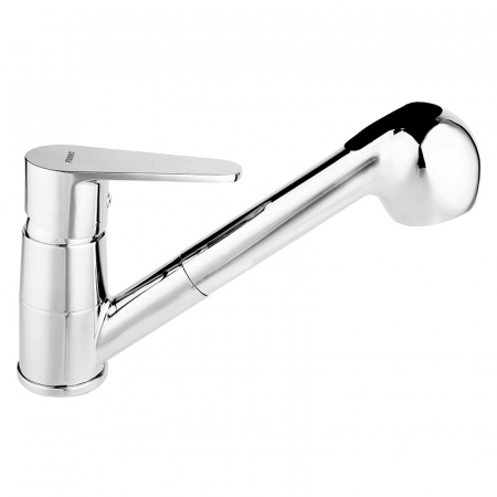 Baie - Baterie stativa lavoar culoare crom, Algeo, cu dus extractabil, Ferro