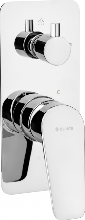 Baie - Baterie dus incastrata cu comutator culoare crom Deante, Jasmin