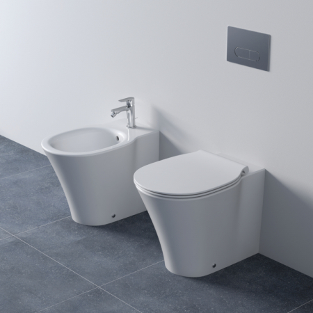 Bideu stativ Ideal Standard Connect Air back to wall alb lucios [4]