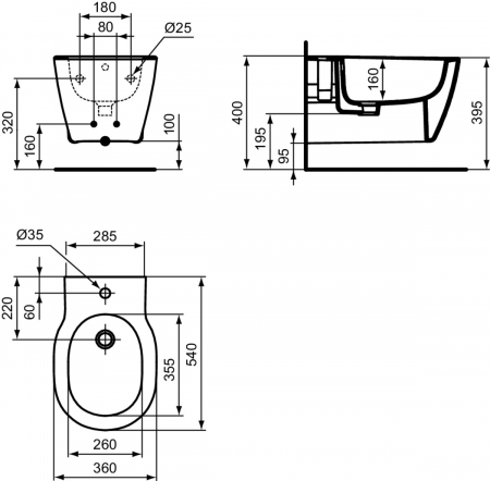 Bideu suspendat Ideal Standard Connect alb lucios [1]