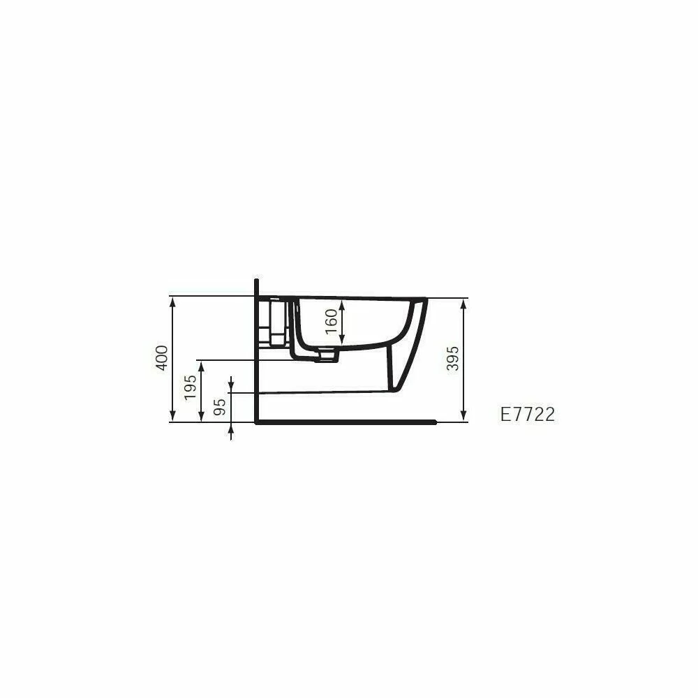 Bideu suspendat, alb, 54x36 cm, fixare ascunsa, Ideal Standard Connect Space [2]