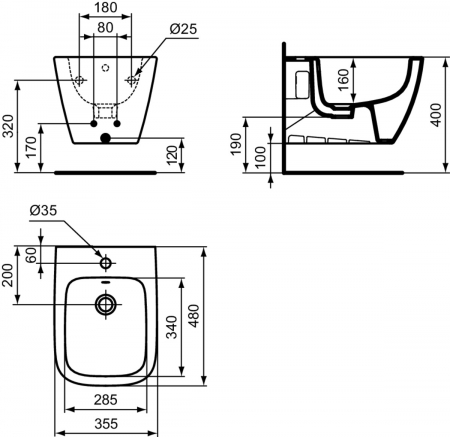 Bideu suspendat Ideal Standard i.Life S, alb lucios [7]