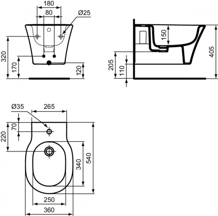 Bideu suspendat Ideal Standard Connect Air alb lucios [5]