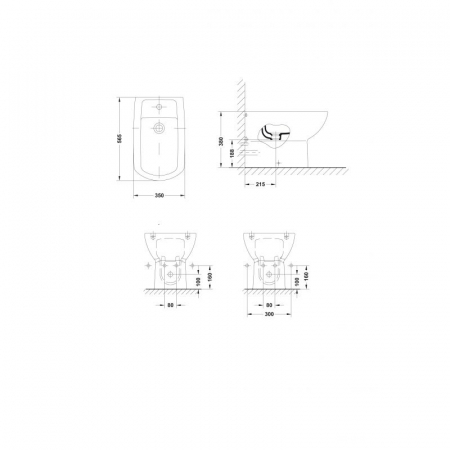 Bideu stativ back to wall Gala Smart, alb [2]
