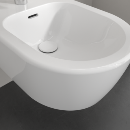 Bideu suspendat 530x370 mm, cu preaplin, alb lucios, Villeroy & Boch Skyla [1]
