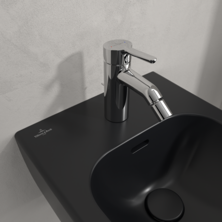 Bideu suspendat 530x370 mm, cu preaplin, negru, Villeroy & Boch Skyla [1]