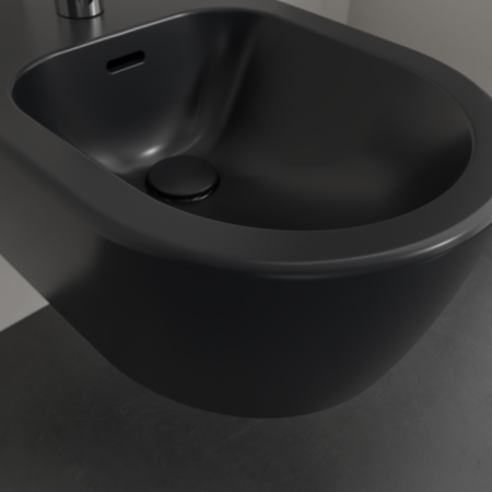 Bideu suspendat 530x370 mm, cu preaplin, negru, Villeroy & Boch Skyla [2]