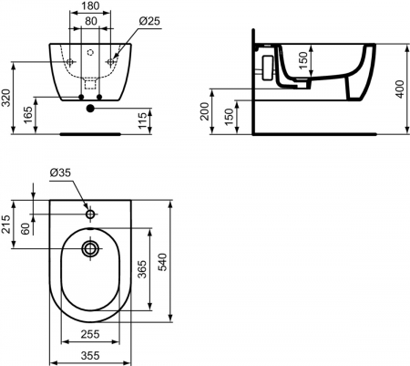 Bideu suspendat Ideal Standard Blend Curve alb lucios [6]