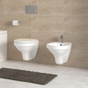 Bideu suspendat alb 37 cm Cersanit, Terra [2]