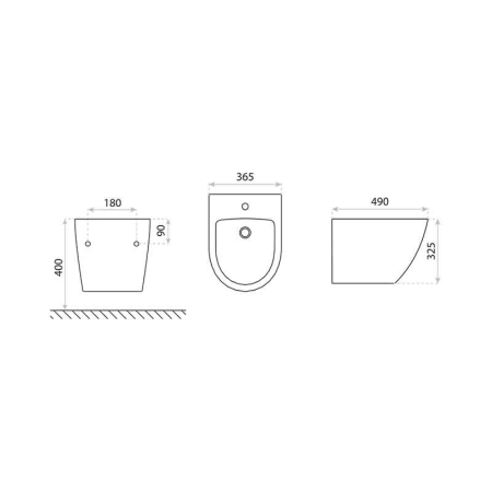 Bideu suspendat, cu fixare ascunsă, alb mozaic, Spectrum Trendi Stone [2]