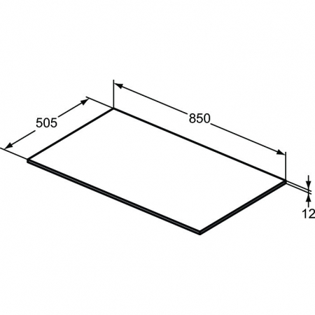 Blat pentru mobilier baie Ideal Standard Adapto 85 cm, maro inchis [2]