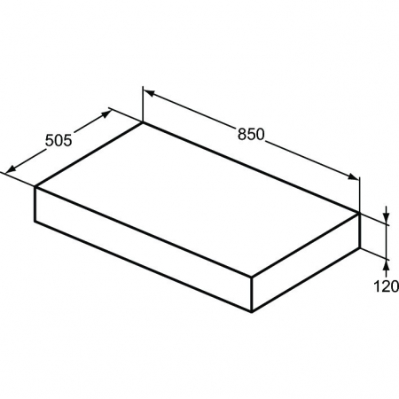 Blat pentru lavoar Ideal Standard Adapto 85 cm alb lucios [4]