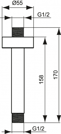 Brat dus vertical Ideal Standard Idealrain crom lucios 150 mm [1]