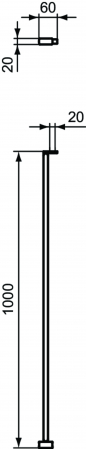 Brat de fixare paravan dus walk-in Ideal Standard i.Life, 100 cm, unghiular, crom lucios [1]