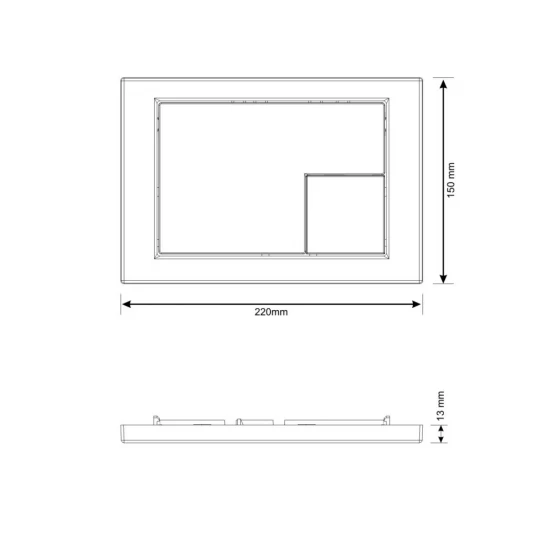 Buton actionare pentru mecanism, patrat, crom mat, LINK CERSANIT [1]