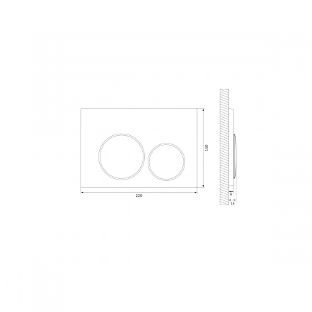 Clapeta actionare rezervor WC negru mat cu butoane de actionare auriu lucios, Cersanit Luna [1]