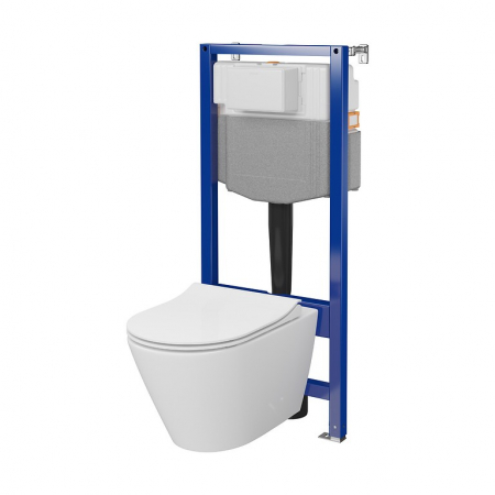 Set rezervor wc incastrat cu vas Wc oval si capac duroplast, Cersanit City Pro [0]