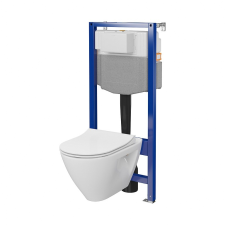 Set rezervor wc incastrat cu vas Wc oval si capac duroplast, Cersanit Millie Plus [0]