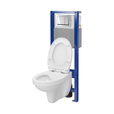 Rezervor WC incastrat + vas WC + capac, set Cersanit, clapeta actionare inclusa Cersania [1]