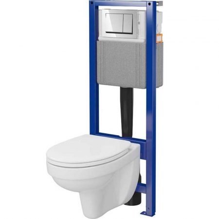 Rezervor WC incastrat + vas WC + capac, set Cersanit, clapeta actionare inclusa Cersania [0]