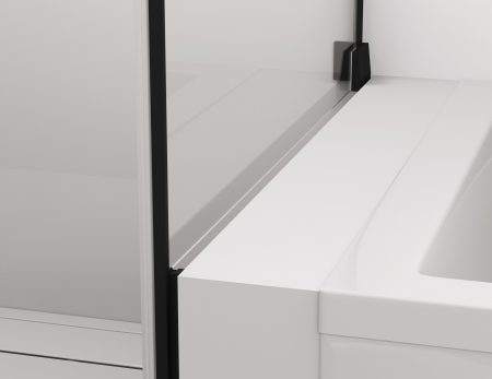 Cabina de dus 70x90 cm cu usa batanta si profil compensator, negru mat, instalare usa stanga, Ronal Cadura [7]
