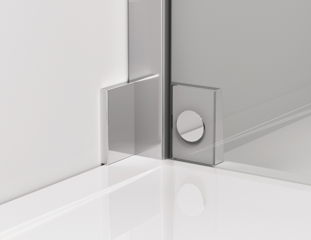 Cabina de dus 80x100 cm cu usa batanta si profil compensator, crom, instalare usa dreapta Ronal Cadura [3]