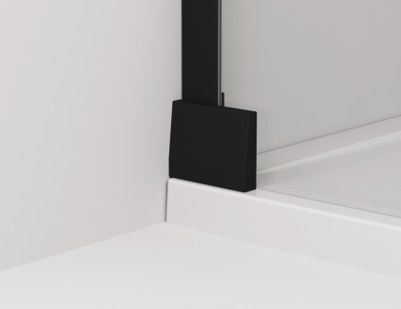 Cabina de dus 70x90 cm cu usa batanta si profil compensator, negru mat, instalare usa stanga, Ronal Cadura [4]