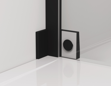 Cabina de dus 70x90 cm cu usa batanta si profil compensator, negru mat, instalare usa stanga, Ronal Cadura [3]