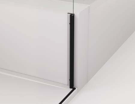 Cabina de dus 70x90 cm cu usa batanta si profil compensator, negru mat, instalare usa stanga, Ronal Cadura [6]
