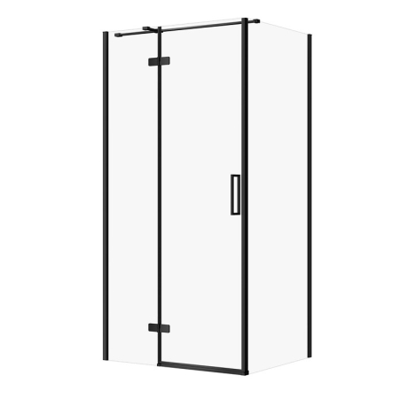 Cabina de dus 80x100x195 cm, sticla securizata 6 mm, negru, Cersanit Jota [0]