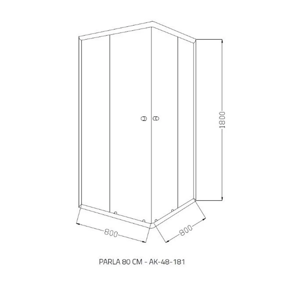 Cabina de dus 80x80 cm, profile crom, patrata, usi culisante, Invena Parla [1]