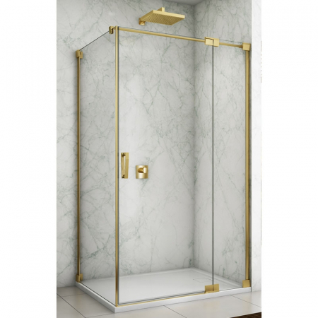 Cabine de dus simple - Cabina de dus aurie dreptunghiulara 90x90 cm Sanswiss Cadura Rubin, deschidere pe dreapta