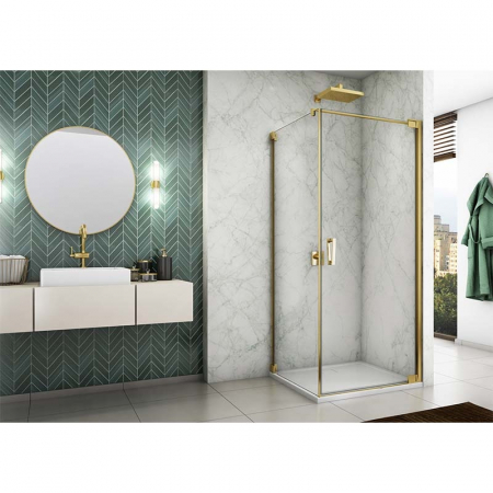 Cabina de dus aurie patrata 80x80 cm Sanswiss Cadura Opal, deschidere pe dreapta [1]